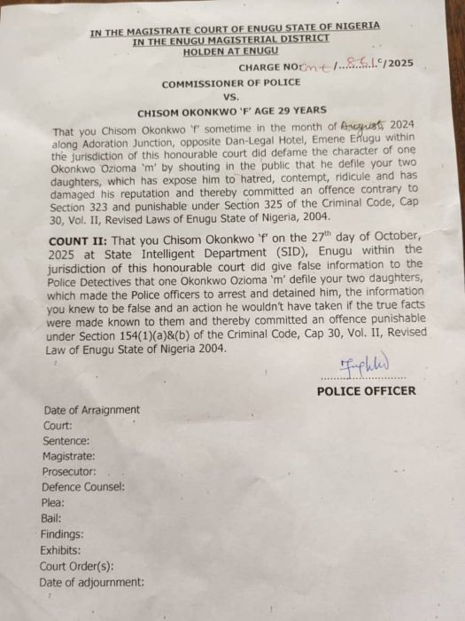 THE CHARGE SHEET