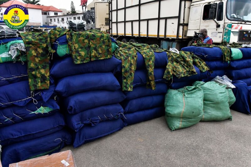 ARMY UNIFORMS RECOVERED BY LAGOS POLICE COMMAND