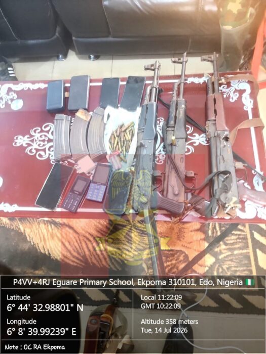 ITEMS RECOVERED BY TROOPS